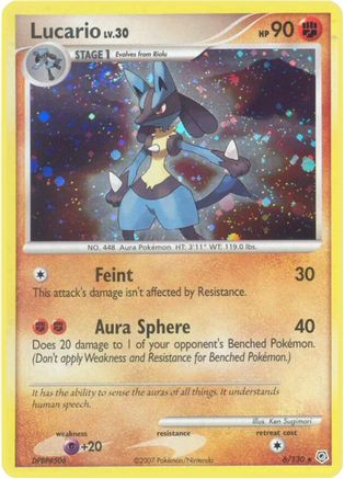 Lucario 006 - Reverse Holofoil Diamond and Pearl - Holo Rare