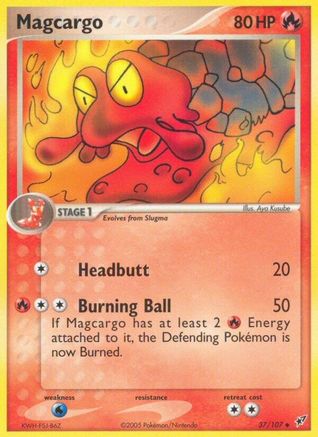 Magcargo - 037/107/107 - Reverse Holofoil Deoxys - Uncommon