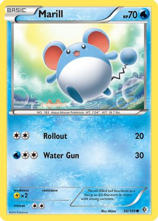 Marill 036 - Reverse Holofoil Boundaries Crossed - Common