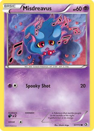 Misdreavus 057 - Reverse Holofoil Legendary Treasures - Common