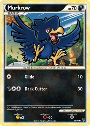 Murkrow (59) (59) 059/90 - Reverse Holofoil Undaunted - Common