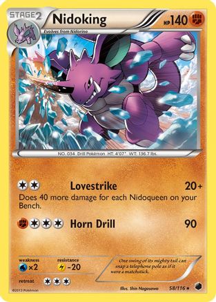 Nidoking - Reverse Holofoil Plasma Freeze - Rare