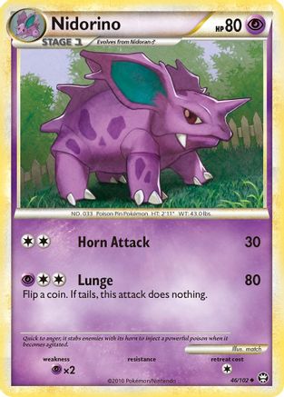 Nidorino 046 - Reverse Holofoil Triumphant - Uncommon