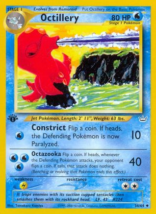 Octillery 034 - 1st Edition Neo Revelation - Uncommon