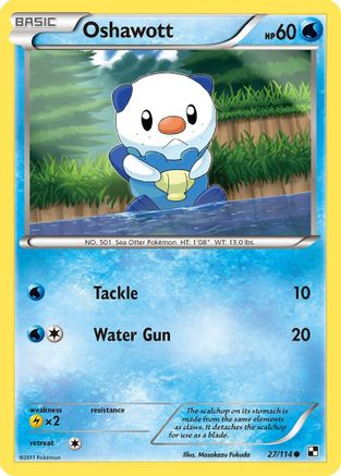 Oshawott (27) (27) 027 - Reverse Holofoil Black and White - Common