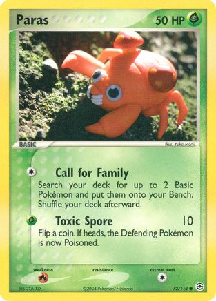 Paras 072 - Reverse Holofoil FireRed & LeafGreen - Common