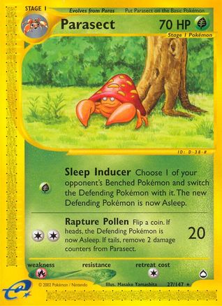 Parasect - Reverse Holofoil Aquapolis - Rare