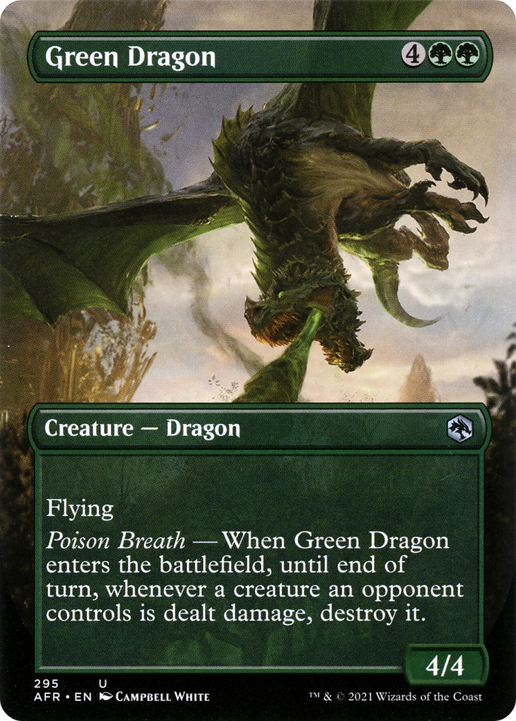 Green Dragon (Borderless) (AFR-295) - Adventures in the Forgotten Realms Foil
