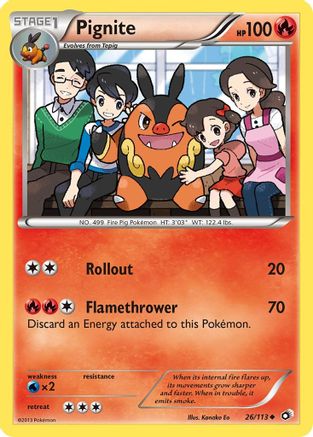 Pignite 026 - Reverse Holofoil Legendary Treasures - Uncommon