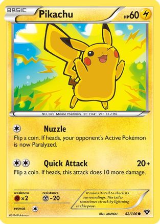 Pikachu 042 - Reverse Holofoil XY Base Set - Common