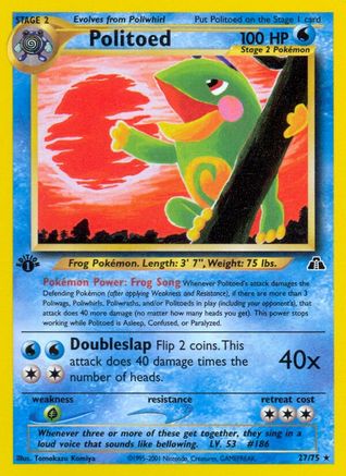 Politoed (27) (27) 027/75 - 1st Edition Neo Discovery - Rare