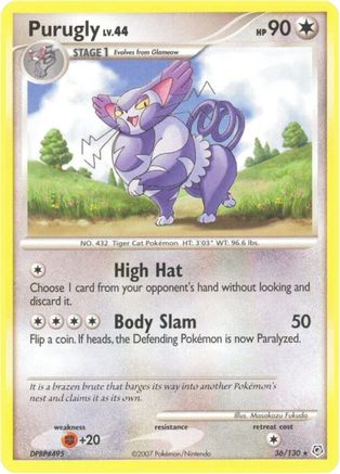 Purugly - Reverse Holofoil Diamond and Pearl - Rare
