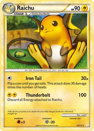 Raichu 010 - Holofoil HeartGold SoulSilver - Holo Rare