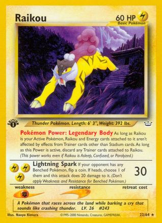 Raikou (22) (22) 022 - 1st Edition Neo Revelation - Rare