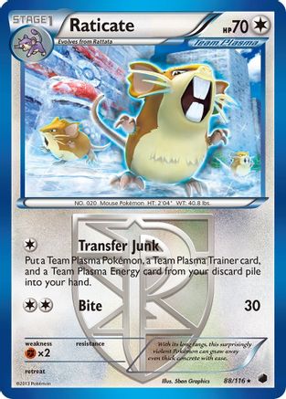 Raticate (Team Plasma) 088 Plasma Freeze - Rare
