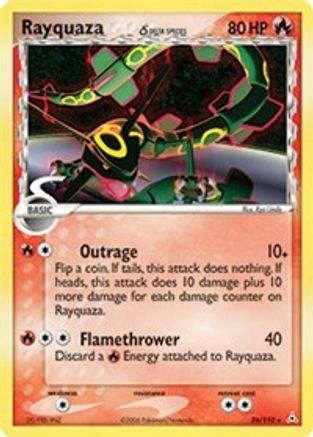 Rayquaza - 026/110 (Delta Species)/110 - Reverse Holofoil Holon Phantoms - Rare