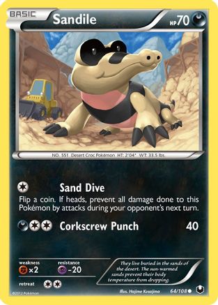 Sandile - Reverse Holofoil Dark Explorers - Common