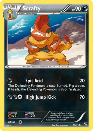 Scrafty - Reverse Holofoil Black and White - Rare