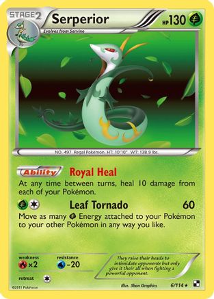 Serperior (6) (6) 006 - Reverse Holofoil Black and White - Holo Rare