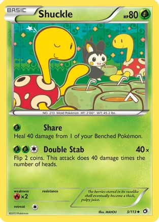 Shuckle 003 - Reverse Holofoil Legendary Treasures - Uncommon