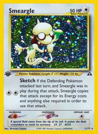 Smeargle (11)/75 - 1st Edition Holofoil Neo Discovery - Holo Rare