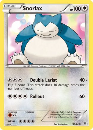 Snorlax 109 - Reverse Holofoil Boundaries Crossed - Uncommon