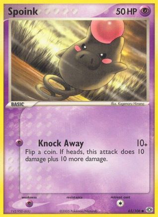 Spoink - 065/106/106 - Reverse Holofoil Emerald - Common