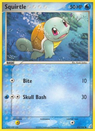 Squirtle 063/100 - Reverse Holofoil Crystal Guardians - Common