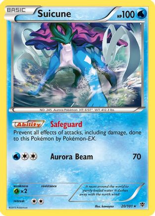 Suicune 020 - Reverse Holofoil Plasma Blast - Rare
