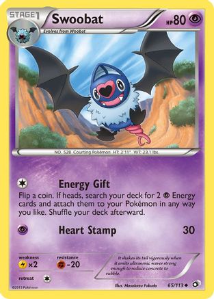 Swoobat - Reverse Holofoil Legendary Treasures - Uncommon