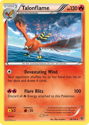 Talonflame 028 - Holofoil XY Base Set - Holo Rare
