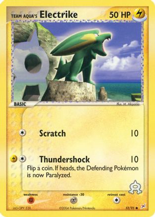 Team Aqua's Electrike - 52/95/95 - Reverse Holofoil Team Magma vs Team Aqua - Common