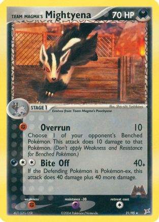 Team Magma's Mightyena - 21/95/95 Team Magma vs Team Aqua - Rare