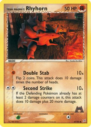 Team Magma's Rhyhorn - 67/95/95 Team Magma vs Team Aqua - Common