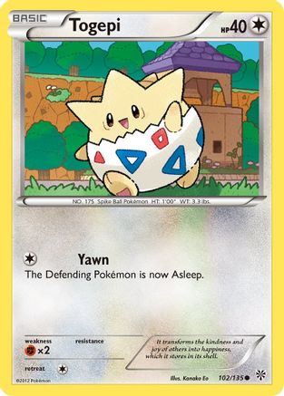Togepi 102 - Reverse Holofoil Plasma Storm - Common