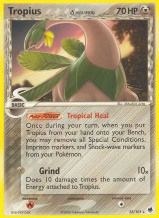 Tropius (Delta Species) 023 - Reverse Holofoil Dragon Frontiers - Rare