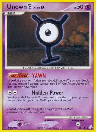 Unown (Y) - Reverse Holofoil Legends Awakened - Uncommon