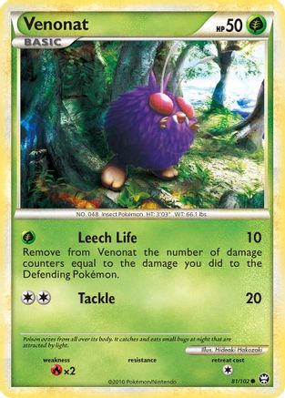 Venonat 081 - Reverse Holofoil Triumphant - Common