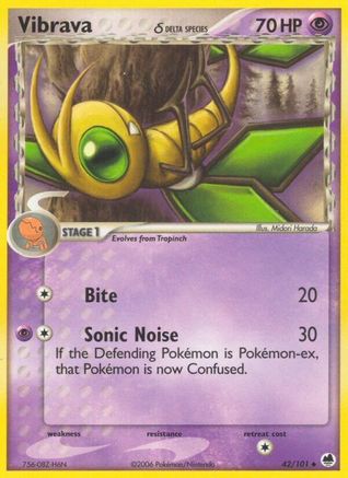 Vibrava - 042/101 (Delta Species)/101 - Reverse Holofoil Dragon Frontiers - Uncommon