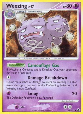 Weezing 087 - Reverse Holofoil Rising Rivals - Common