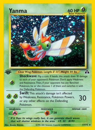 Yanma (17)/75 - 1st Edition Holofoil Neo Discovery - Holo Rare