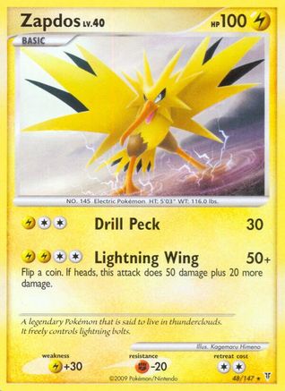 Zapdos (48) - Reverse Holofoil Supreme Victors - Rare