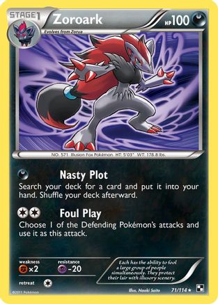 Zoroark 071 - Reverse Holofoil Black and White - Holo Rare