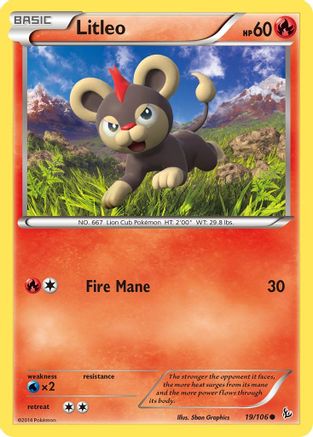 Litleo (19) (19) 019 - Reverse Holofoil XY Flashfire - Common