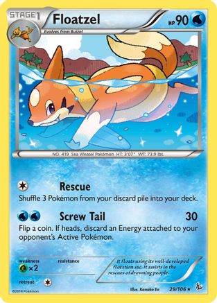 Floatzel 029 - Reverse Holofoil XY Flashfire - Rare