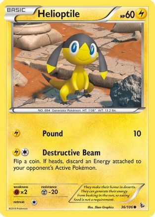 Helioptile 036 - Reverse Holofoil XY Flashfire - Common