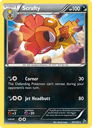 Scrafty 059 - Reverse Holofoil XY Flashfire - Rare