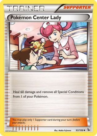 Pokemon Center Lady 093 - Reverse Holofoil XY Flashfire - Uncommon