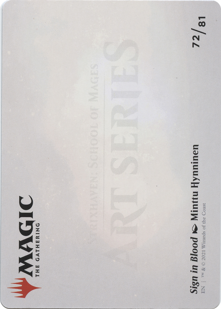 Sign in Blood // Sign in Blood (ASTX-072) - Strixhaven Art Series (Borderless) Foil