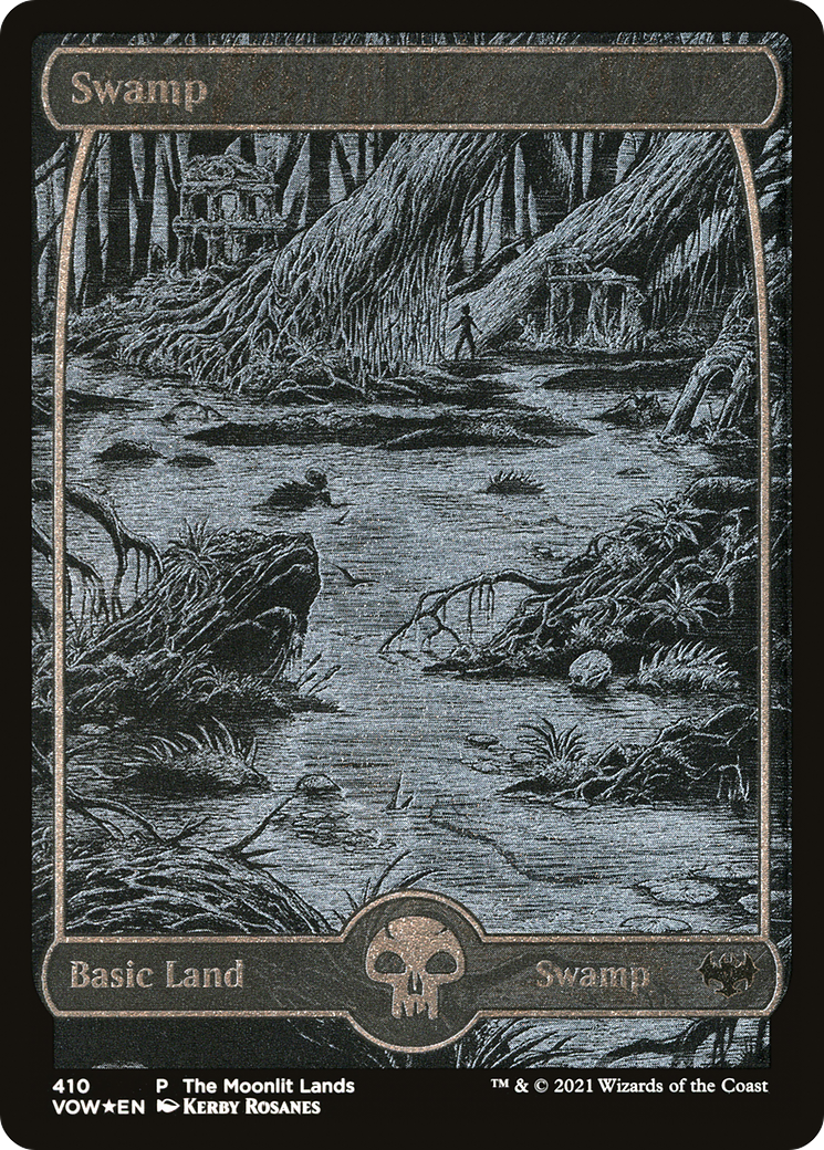Swamp (Moonlit Land) (Foil Etched) (WPN-410) - Innistrad: Crimson Vow Foil